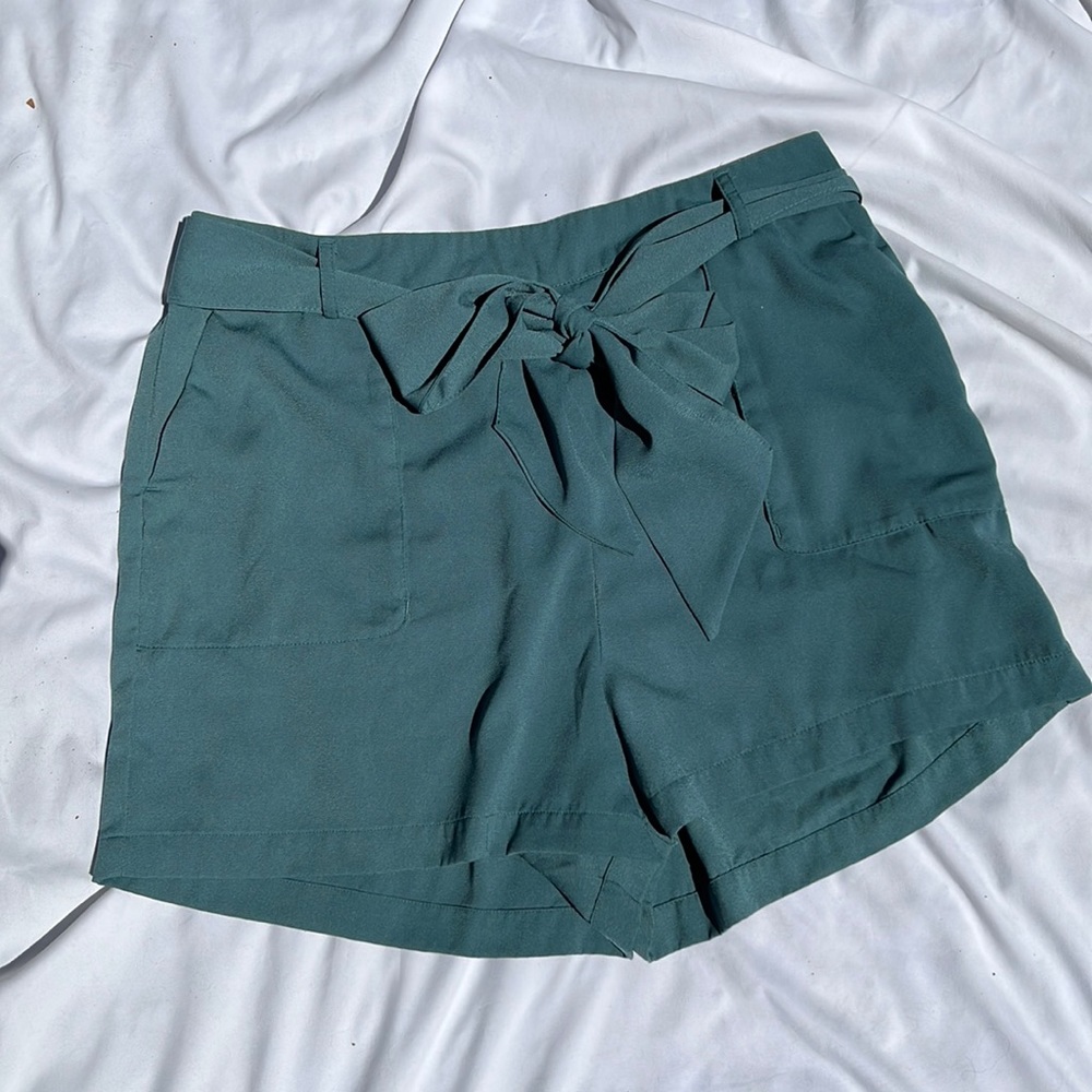 A New Day Teal Paperbag Shorts Size XL Elastic Waist and Tie